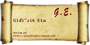 Glózik Eta névjegykártya